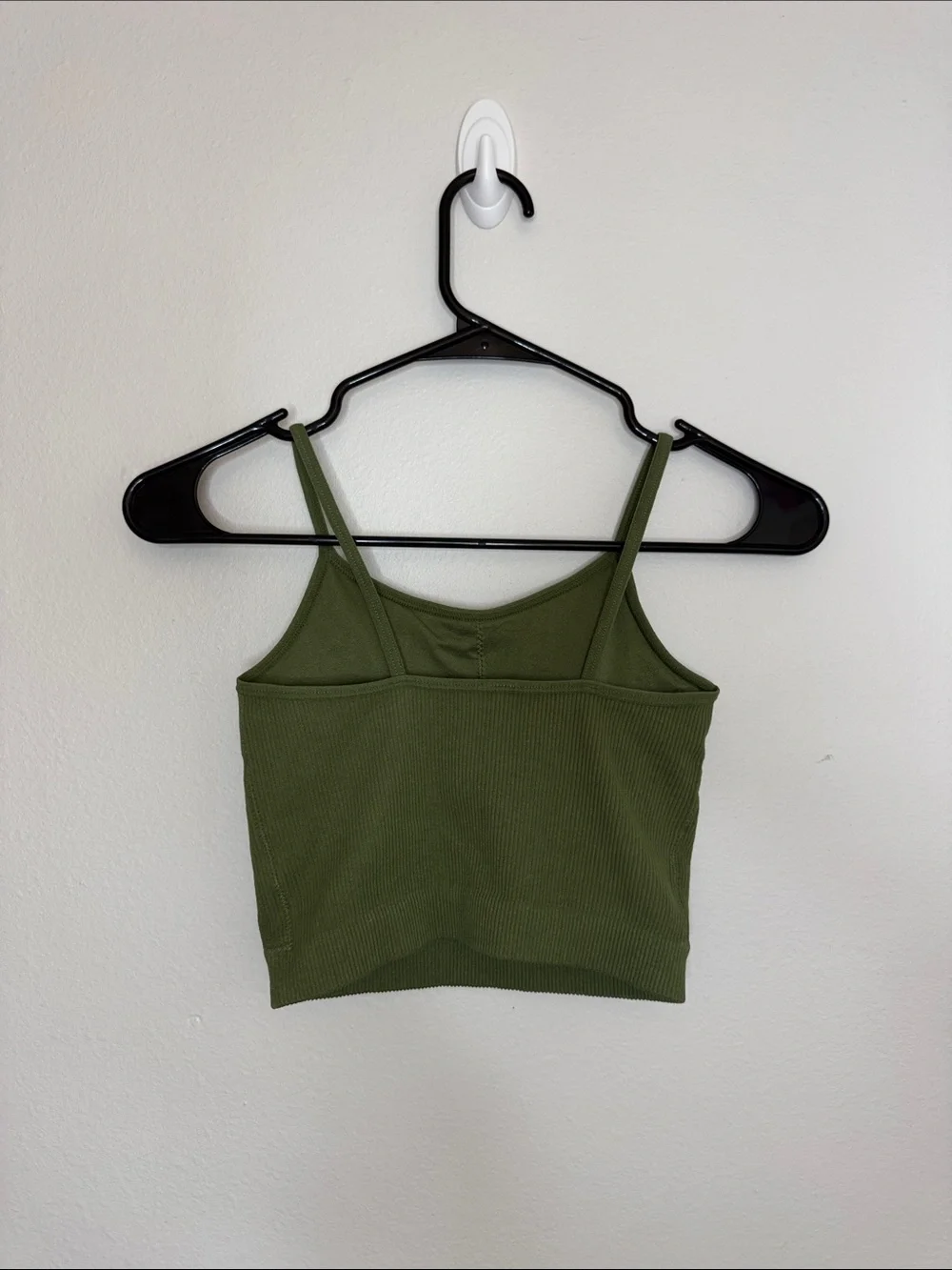Zenana Olive Green Ribbed Camisole Crop Top - Picture 2 of 4